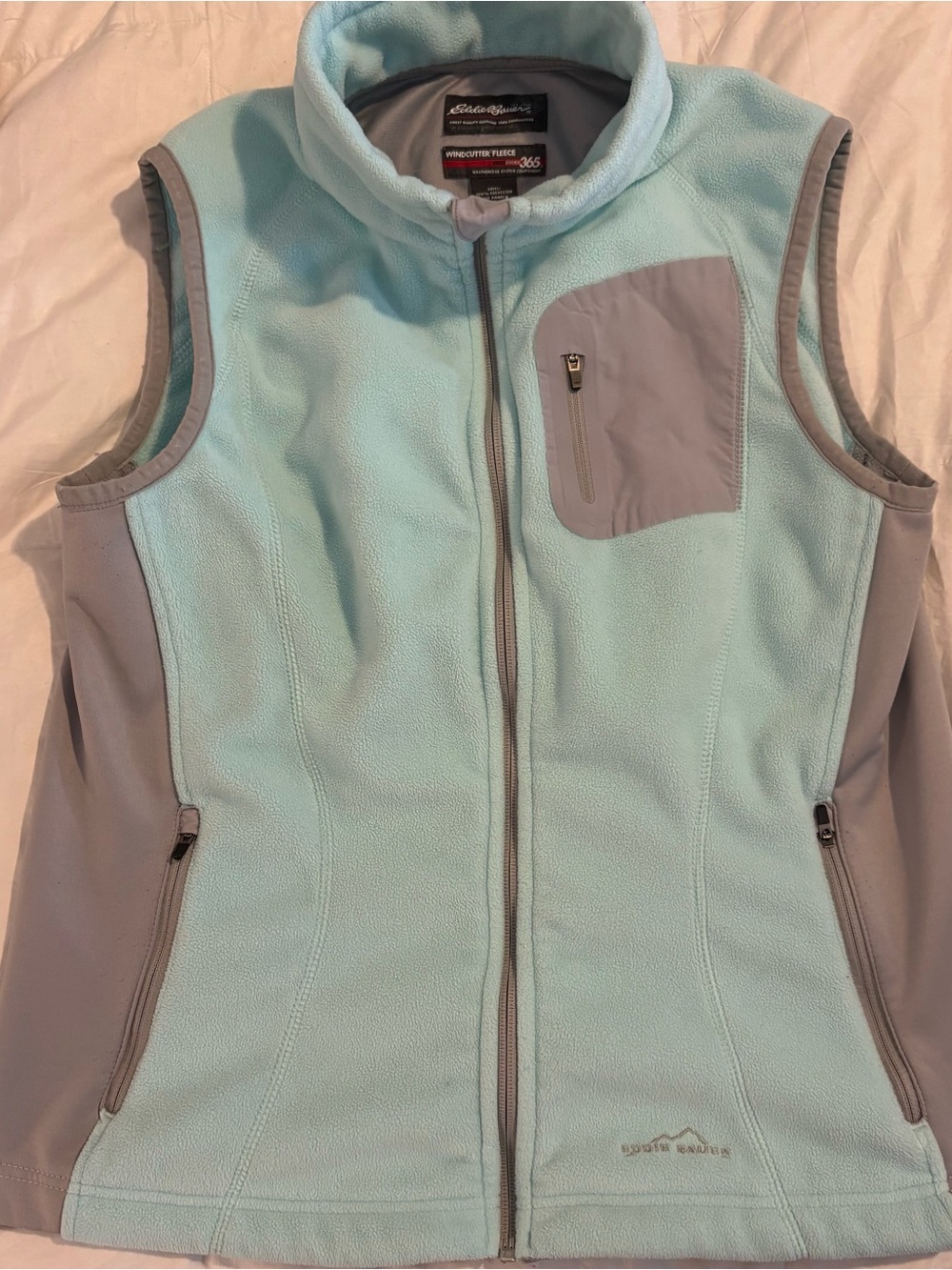 Eddie Bauer Mint and Gray Fleece Vest